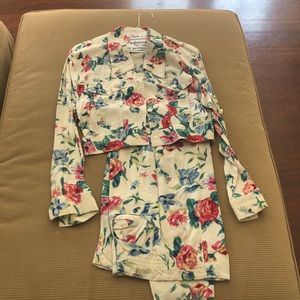Matching two piece floral jacket and pants